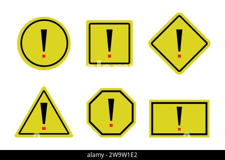 Caution symbols, Danger warning sign with exclamation mark. Stock Vector