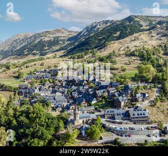 Bagerque village in Lerida Catalonia of Spain Pyrenees in Aran Valley, Cataloged of the most beautiful villages in Spain. It has 107 inhabitants Stock Photo