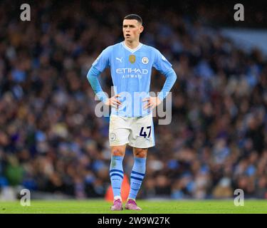 Manchester, UK. 30th Dec, 2023. Phil Foden of Manchester City, during the Premier League match Manchester City vs Sheffield United at Etihad Stadium, Manchester, United Kingdom, 30th December 2023 (Photo by Conor Molloy/News Images) Credit: News Images LTD/Alamy Live News Stock Photo