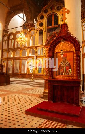 Interior of the cathedral of the Nativity of the Theotokos in Sarajevo in Bosnia in Eastern Europe Stock Photo