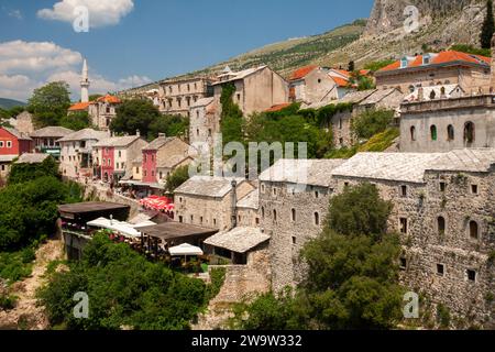 The old town in Mostar in Bosnia and Herzegovina in Eastern Europe Stock Photo