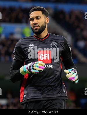 Manchester, UK. 30th Dec, 2023. Wes Foderingham of Sheffield United, during the Premier League match Manchester City vs Sheffield United at Etihad Stadium, Manchester, United Kingdom, 30th December 2023 (Photo by Conor Molloy/News Images) Credit: News Images LTD/Alamy Live News Stock Photo