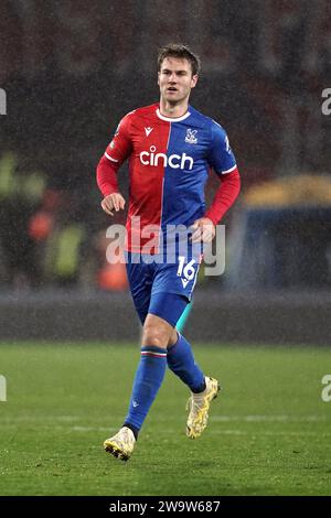 Crystal Palace's Joachim Andersen in action during the Premier League match at Selhurst Park, London. Picture date: Saturday December 30, 2023. Stock Photo