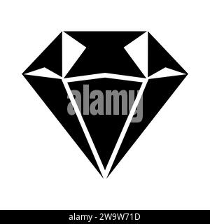 Diamond black vector icon on white background Stock Vector