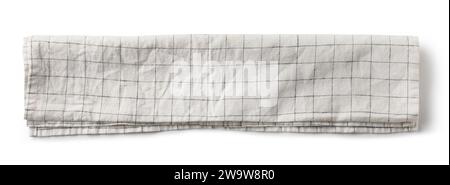 folded cotton napkin isolated on white background, top view Stock Photo
