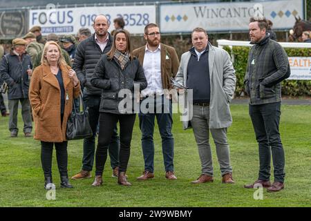 Owners stood in the parade ground at Wincanton, March 10th 2022 Stock Photo