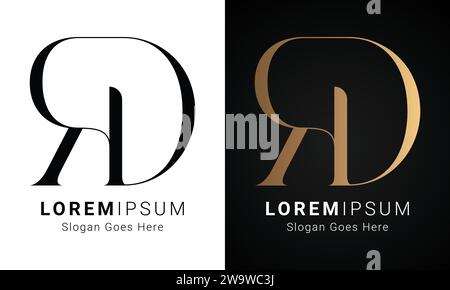 Initial letter rd logo or dr monogram logo design vector. Initial RD DR ...