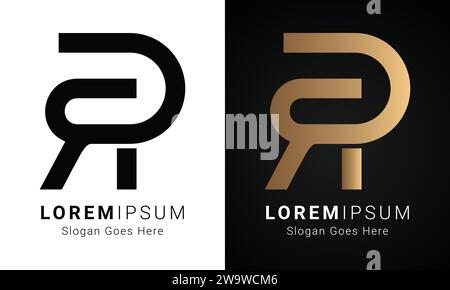 Luxury Initial DR or RD Monogram Text Letter Logo Design Stock Vector