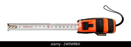 Construction measuring tape on a white background. Roulette Stock Photo