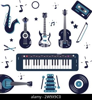 Musical instrument icon set, outline style Stock Vector Image & Art - Alamy