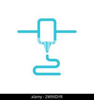 3D printer nozzle. From blue icon set. Stock Vector