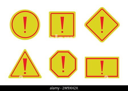 Caution symbols, Danger warning sign with exclamation mark. Stock Vector