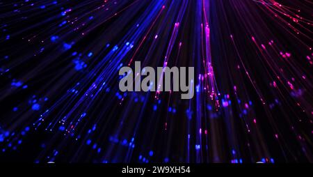 colourful abstract background of fiber optic cables Stock Photo