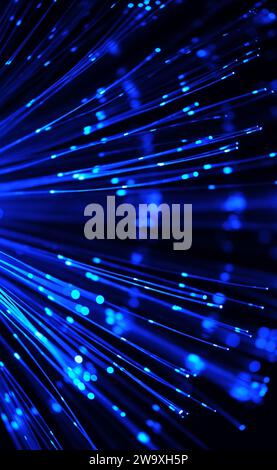 colourful abstract background of fiber optic cables Stock Photo