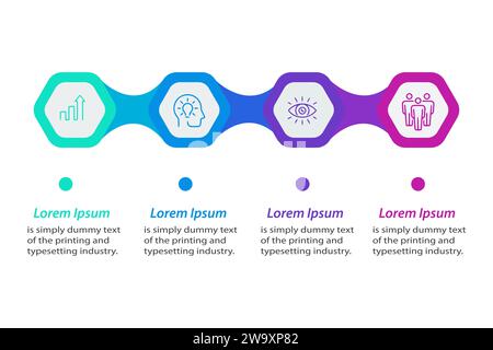 Business data visualization. Process chart. Abstract elements of graph, 4 steps, options or processes. Vector business template. Stock Vector