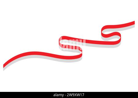 Ribbon Flag Using 3D Effect Vector illustration. Stock Vector