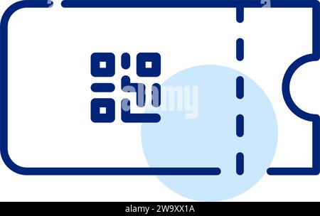Ticket with qr code. Flight check in app. Pixel perfect icon Stock ...