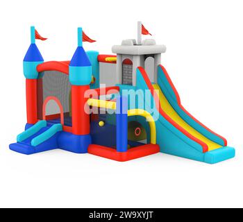 Inflatable Bouncy Castle Isolated Stock Photo