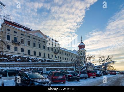 Furth bei Göttweig: Göttweig Abbey, East face, snow in Wachau, Niederösterreich, Lower Austria, Austria Stock Photo
