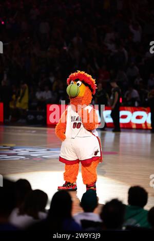 Mascot NBA Miami Heat during the All-Star Game LNB 2023, Basketball match between Team France and Team World on December 30, 2023 at Accor Arena in Paris, France Stock Photo