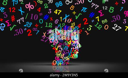 Math education and Learning mathematics for problem solving and calculating mathematical concepts as algebra calculus geometry and physics science Stock Photo