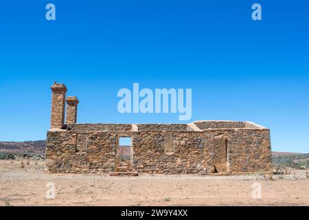 Kanyaka, South Australia, Australia - March 14, 2018: Overseers House. Kanyaka Station is a historical sheep station with only the building ruins and Stock Photo