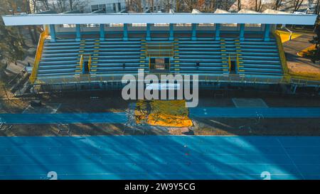 SAN DONATO MILANESE. Drone view of the stadium. ASD Studentesca San Donato. Atletica Leggera, Rugby San Donato 1981 ASD. Parco Enrico Mattei Stock Photo