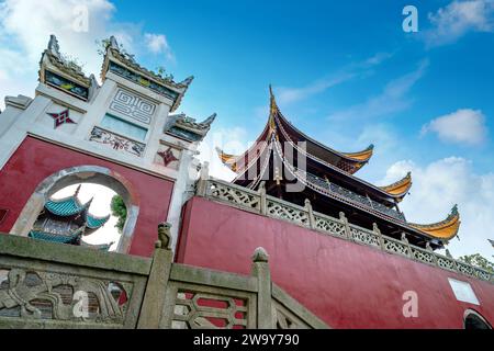 China hunan yueyang, yueyang tower. Yueyang tower is one of China's three major ancient towers, ancient architectural structures, famous tourist landm Stock Photo