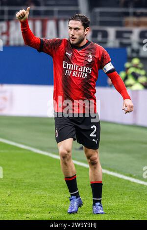 Davide Calabria (Milan)  during  AC Milan vs US Sassuolo, Italian soccer Serie A match in Milan, Italy, December 30 2023 Stock Photo