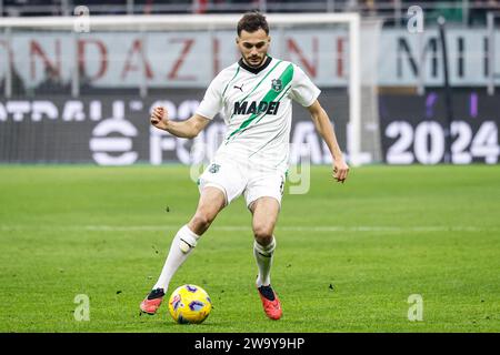 Nedim Bajrami (Sassuolo)  during  AC Milan vs US Sassuolo, Italian soccer Serie A match in Milan, Italy, December 30 2023 Stock Photo