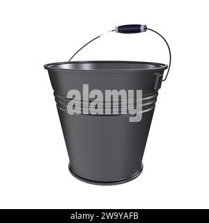 Aluminum Bucket isolated on white background Stock Photo