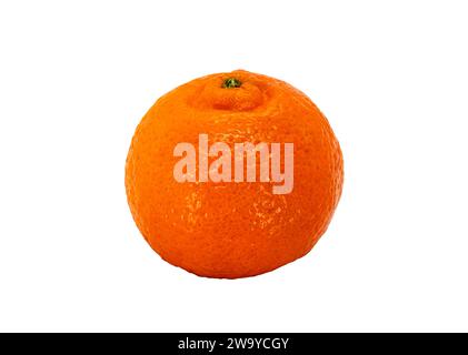 Single mandarin orange isolated on a clean white background Stock Photo