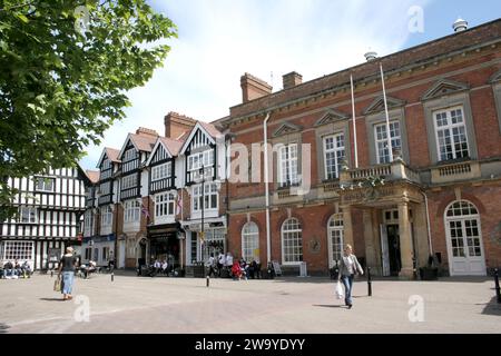 Old buildings in the town centre of Evesham, Worcestershire, UK Stock Photo