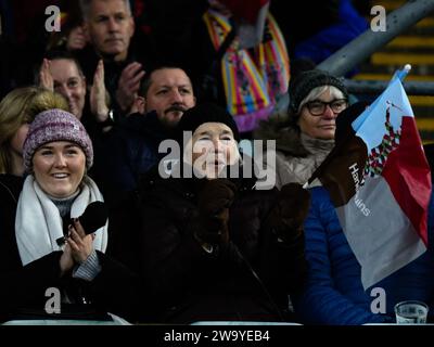 London, UK. 30th Dec, 2023. London, England, December 30 2023: Fans of Harlequins during the Gallagher Premiership Rugby (Big Game 15) game between Harlequins and Gloucester at Twickenham Stadium in London, England. (Jay Patel/SPP) Credit: SPP Sport Press Photo. /Alamy Live News Stock Photo