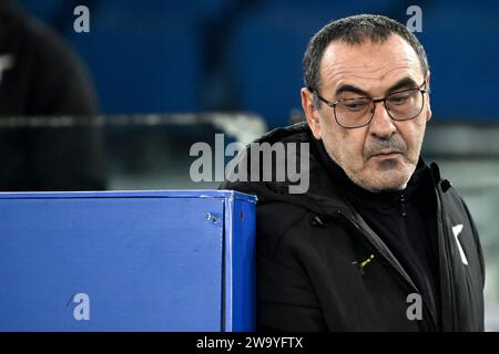 Maurizio Sarri head coach of SS Lazio looks on during the Serie A football match between SS Lazio and Frosinone Calcio at Olimpico stadium in Rome (Italy), December 29th, 2023. Stock Photo