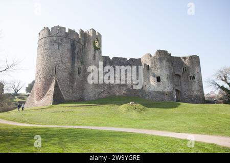 Views of Chepstow Castle, in Monmouthshire, Wales in the UK Stock Photo