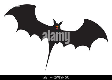 A large vampire bat with fangs and glaring eyes set on a white background Stock Vector