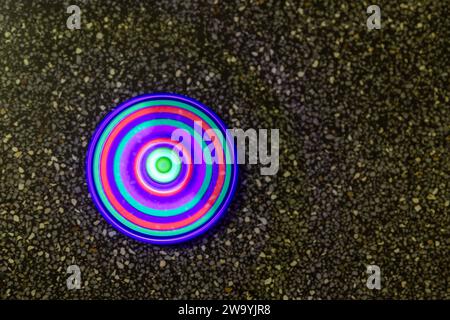 illusion maker of colorful light with blurred motion Stock Photo