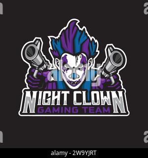 Bad Clown E Sport Gaming Logo Design Stock Vector