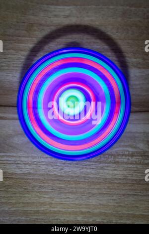 illusion maker of colorful light with blurred motion Stock Photo