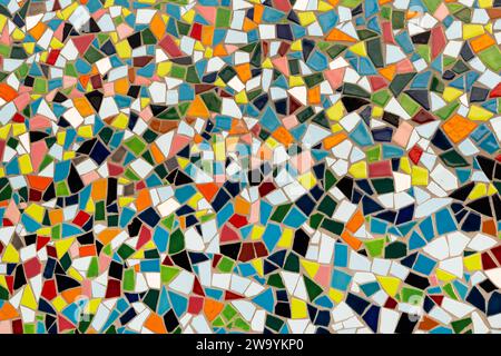 Multicolored mosaic tiles on a wall Stock Photo