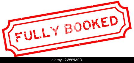 Grunge red fully booked word rubber seal stamp on white background Stock Vector