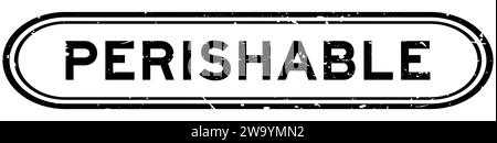 Grunge black perishable word rubber seal stamp on white background Stock Vector