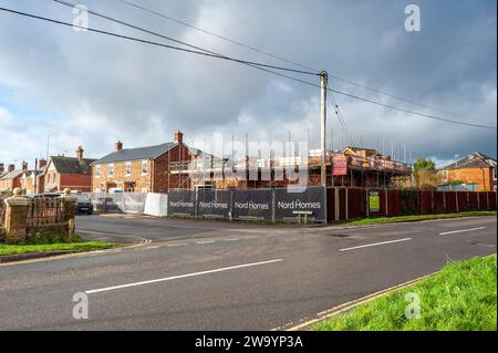 New homes under construction on a corner plot Stock Photo