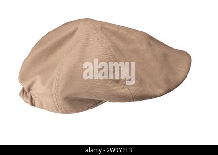 Light brown ascot cap isolated on a white background. Stock Photo