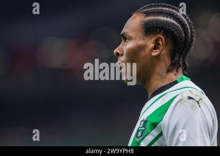 Milan, Italy. 30th Dec, 2023. Armand Lauriente of US Sassuolo looks on during Serie A 2023/24 football match between AC Milan and US Sassuolo at San Siro Stadium, Milan, Italy on December 30, 2023 Credit: Independent Photo Agency/Alamy Live News Stock Photo