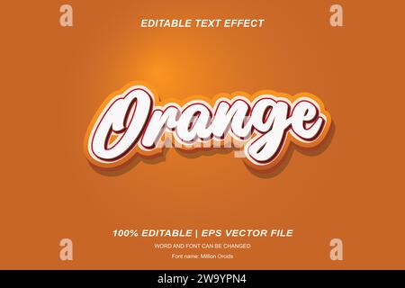 Orange text style effect 3d editable vector design Stock Vector