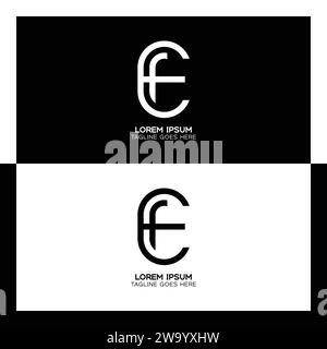 EF initial letters linked elegant logo. letter E and F pattern design monogram Stock Vector