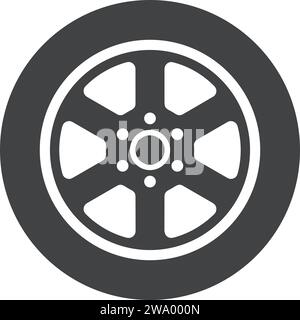 Vehicle wheel disks icon | Lorry disk icon | Rubber tyre or car tire Stock Vector