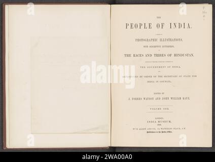 The people of India : a series of photographic illustrations, with descriptive letterpress, of the races and tribes of Hindustan, 1868 book  London linen (material). cardboard. paper. photographic support albumen print Stock Photo